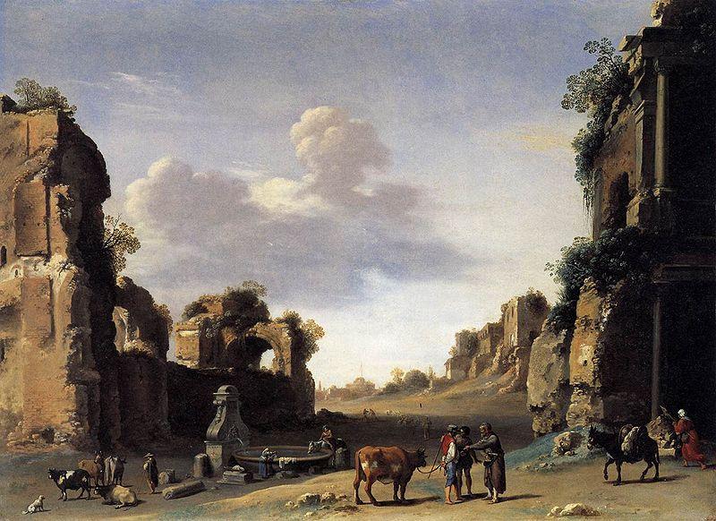 Cornelis van Poelenburch View of the Campo Vaccino Germany oil painting art